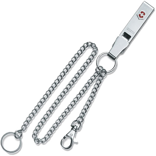 Levně VICTORINOX závěska na opasek s dlouhým řetízkem STŘÍBRNÁ