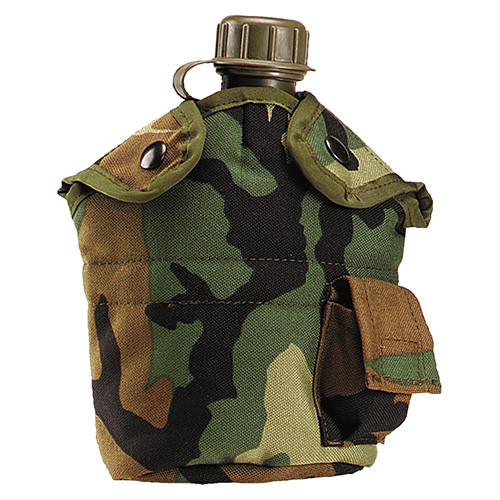 Levně ROTHCO obal na US láhev 1 l se sumkou nylon WOODLAND