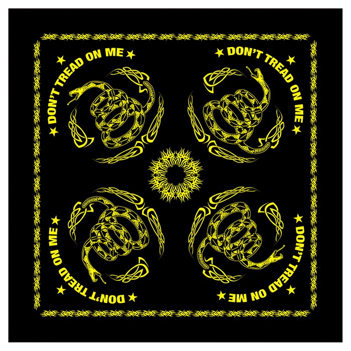Levně ROTHCO šátek DON´T TREAD ON ME 55 x 55 cm ČERNÝ