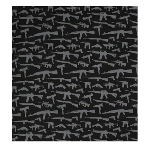 Levně ROTHCO šátek 55 x 55 cm BANDANA GUN PATTERN ČERNÁ