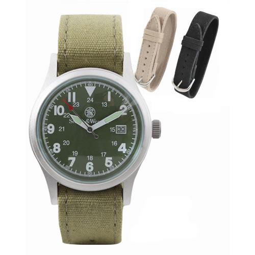 Levně Smith & Wesson hodinky MILITARY Smith&Wesson s výměnnými řemínky ZELENÉ