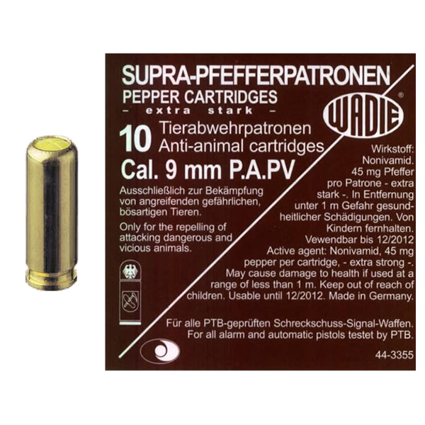 Levně WADIE náboj pepřový P.A. PV SUPRA PFEFFER 9 mm 10ks pistole