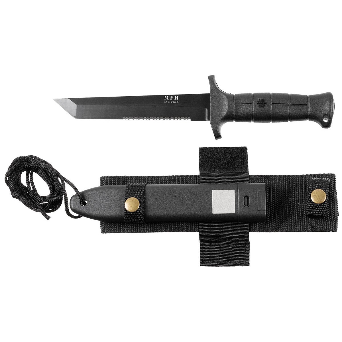 Nůž bojový typ KM2000 s plast/nylon pouzdrem ČERNÝ
