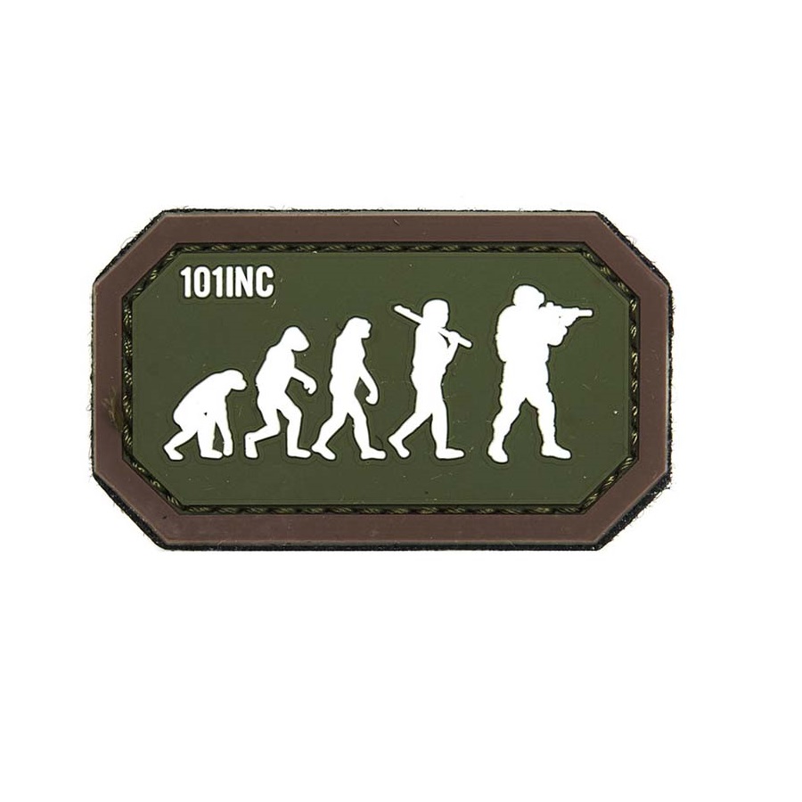 Levně 101INC nášivka AIRSOFT EVOLUTION velcro 3D PVC ZELENÁ/HNĚDÁ