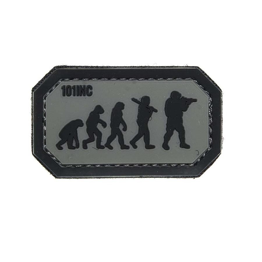 Levně 101INC nášivka AIRSOFT EVOLUTION velcro 3D PVC ČERNÁ