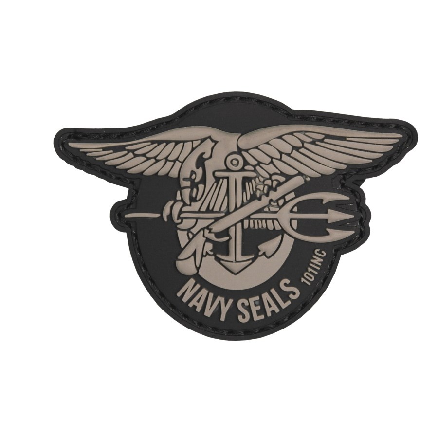 Levně 101INC nášivka 3D plastová NAVY SEALS ŠEDÁ