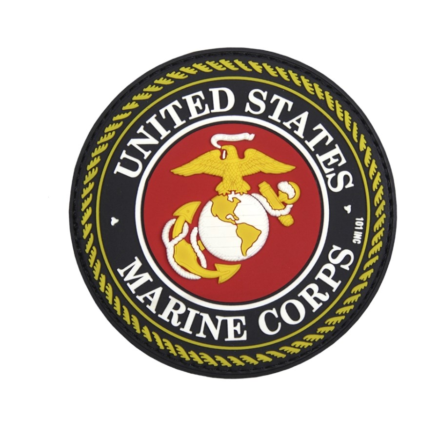 Levně 101INC nášivka 3D plastová UNITED STATES MARINE CORPS BAREVNÁ