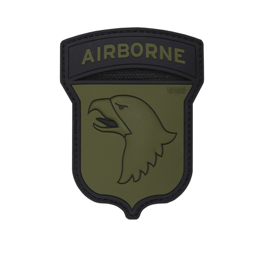 Levně 101INC nášivka 3D plastová AIRBORNE 101 ZELENÁ