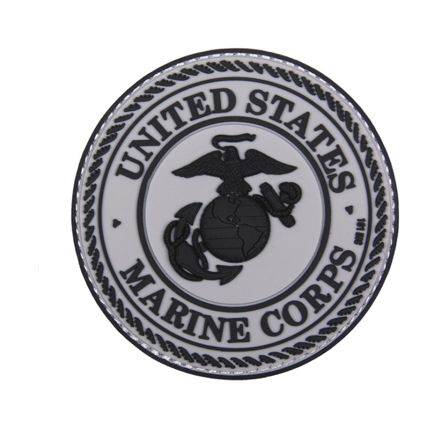 Levně 101INC nášivka 3D plastová UNITED STATES MARINE CORPS ŠEDÁ