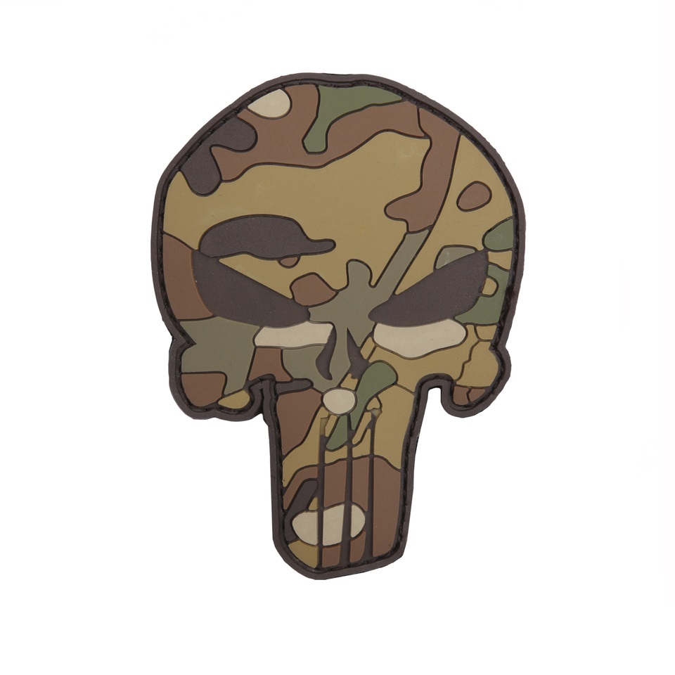 Levně 101INC nášivka PUNISHER velcro 3D plastová MULTICAMO