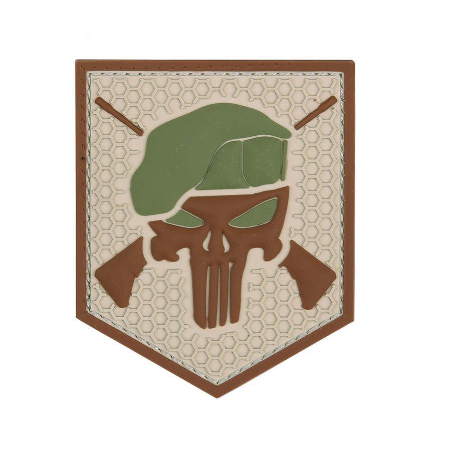 Levně 101INC nášivka COMMANDO PUNISHER velcro 3D PVC COYOTE