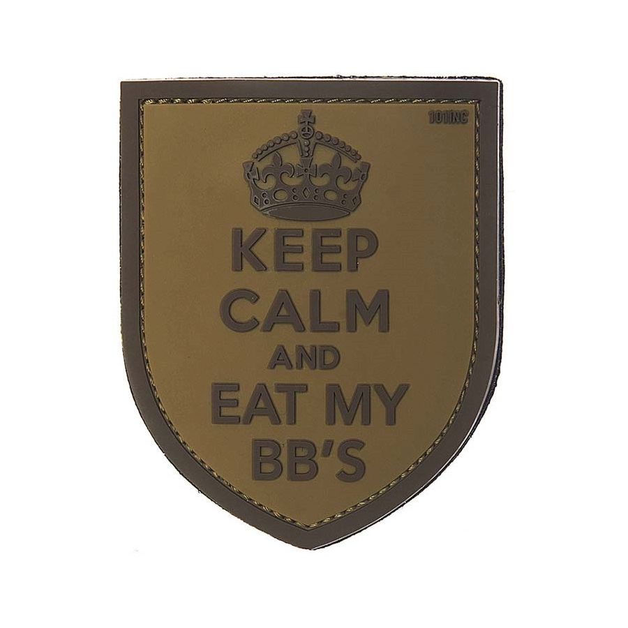 Levně 101INC nášivka 3D plastová KEEP CALM AND EAT MY BB´S
