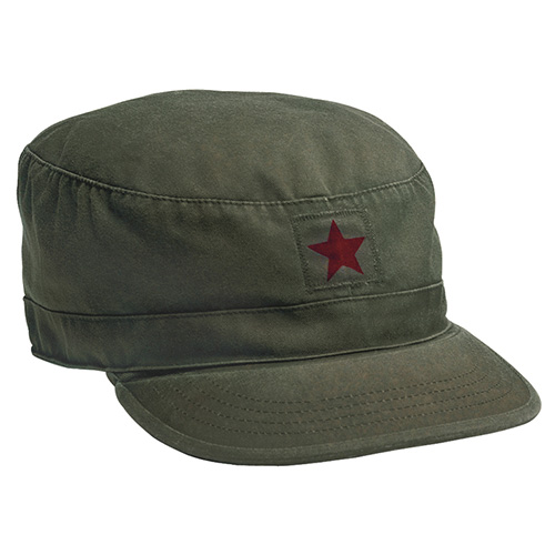 Levně Čepice VINTAGE FATIGUE RED STAR ZELENÁ