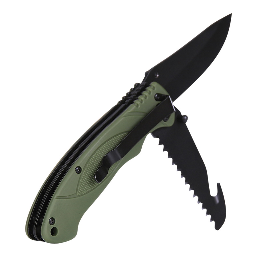 Levně FOSCO nůž zavírací BUSHCRAFT multifunkční ZELENÝ