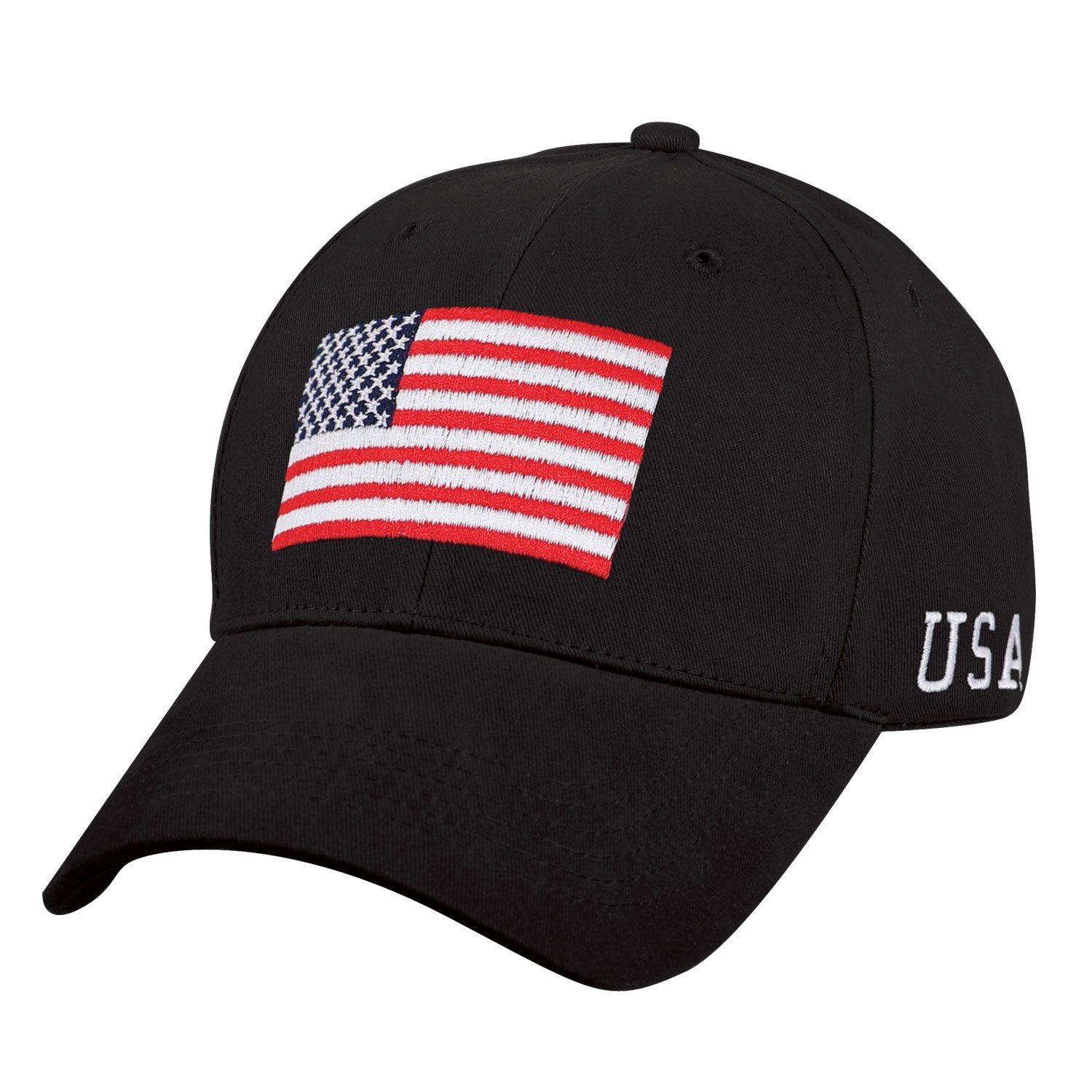 Levně ROTHCO čepice baseball s barevnou US vlajkou ČERNÁ