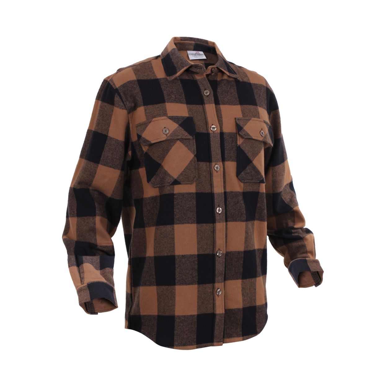 Košile dřevorubecká FLANNEL kostkovaná HNĚDÁ ROTHCO 4667 L-11