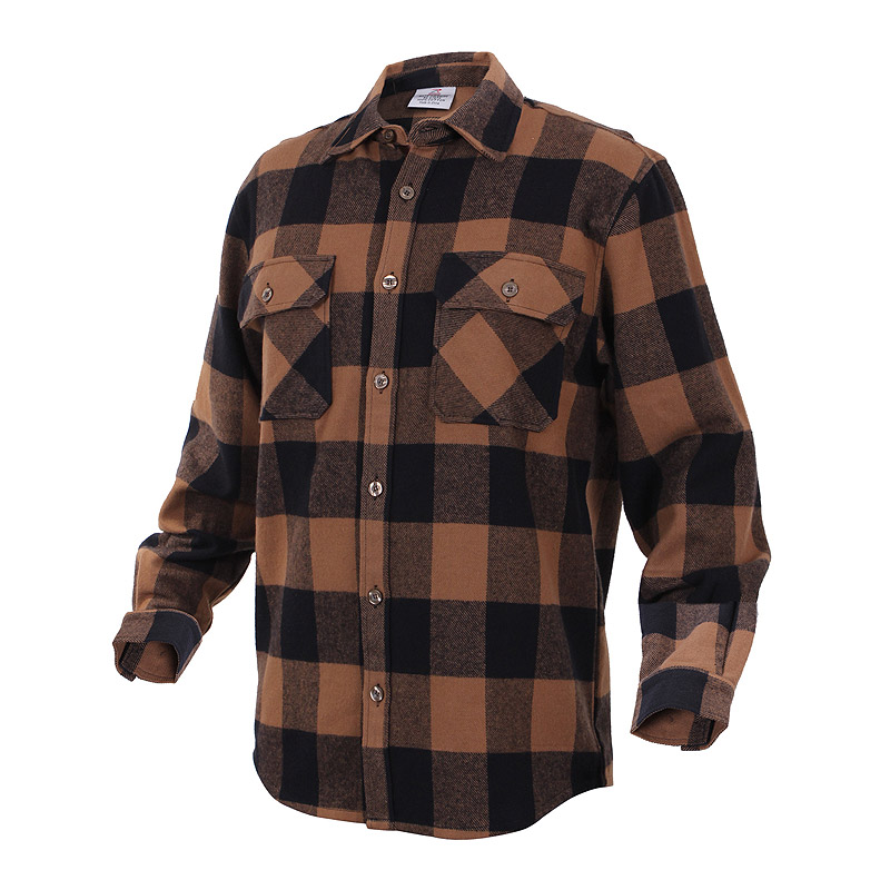 Levně Košile dřevorubecká FLANNEL kostkovaná HNĚDÁ