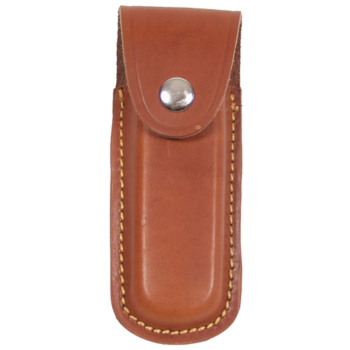 Levně FOX Outdoor pouzdro na nůž zavírací kožené 13 cm HNĚDÉ