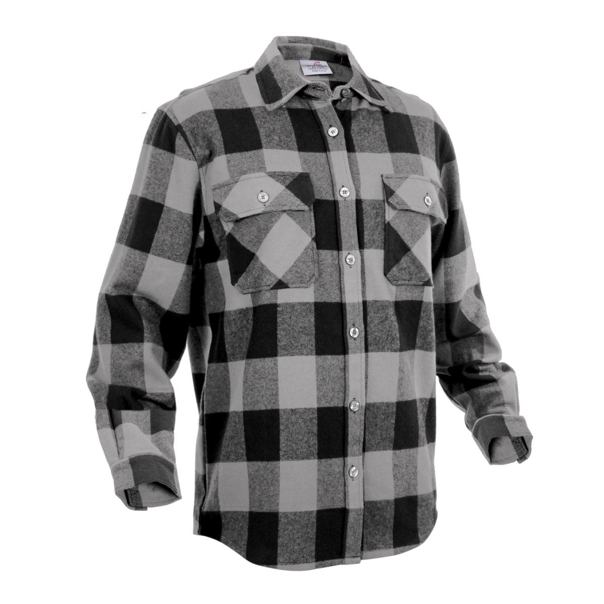 Košile dřevorubecká FLANNEL kostkovaná ŠEDÁ ROTHCO 4690 L-11