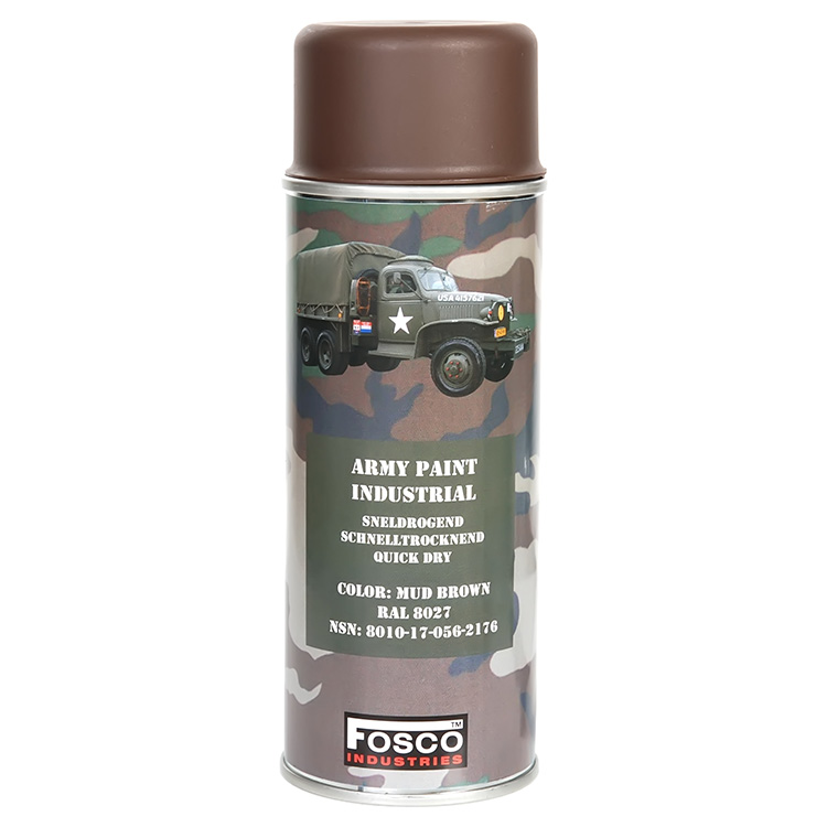 Levně FOSCO barva ARMY ve spreji 400ml RAL 8027 HNĚDÁ