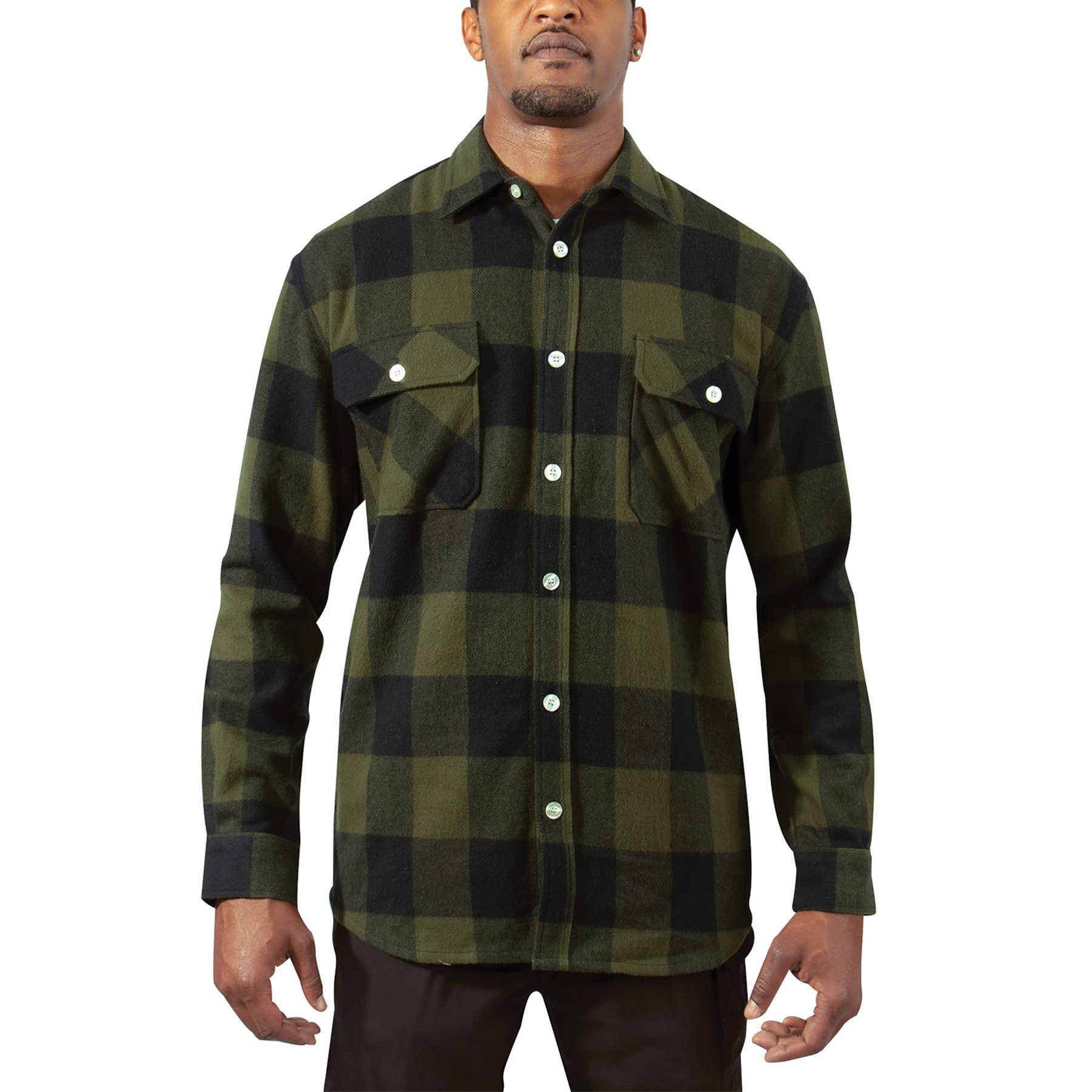 Košile dřevorubecká FLANNEL kostkovaná OLIVE DRAB ROTHCO 47385 L-11