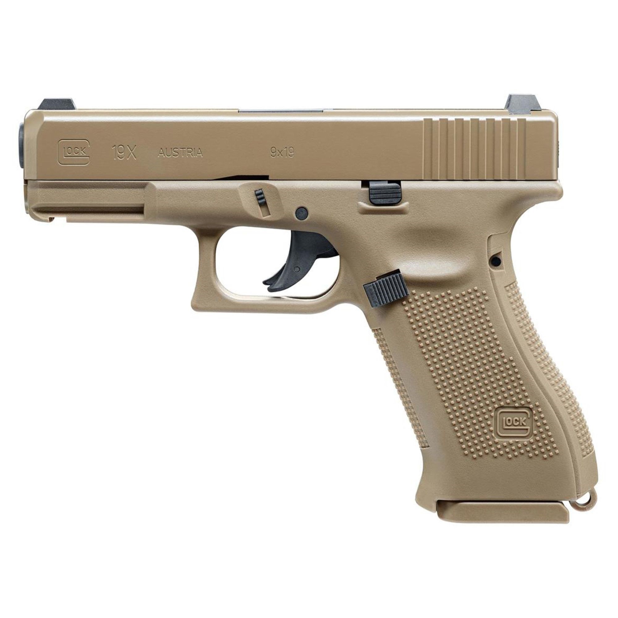Levně Pistole vzduchová UMAREX GLOCK 19X CO2 COYOTE - BB 4,5mm steel