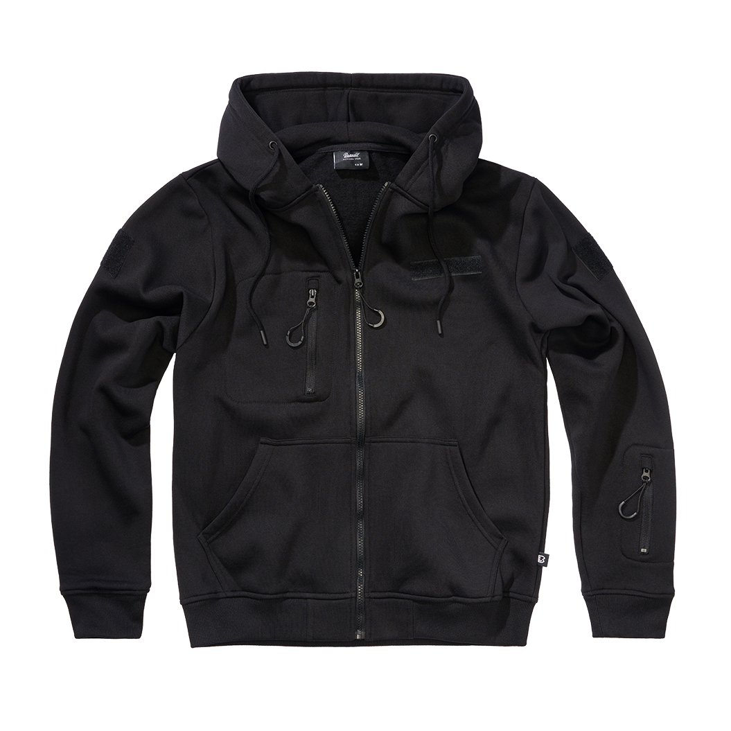 Mikina taktická na zip s kapucí Tactical Sweat Jacket ČERNÁ vel. XL