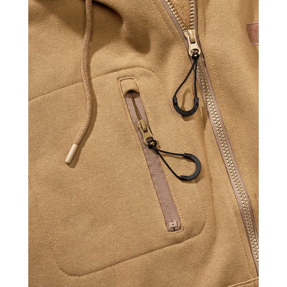 Mikina taktická na zip s kapucí Tactical Sweat Jacket CAMEL-COYOTE