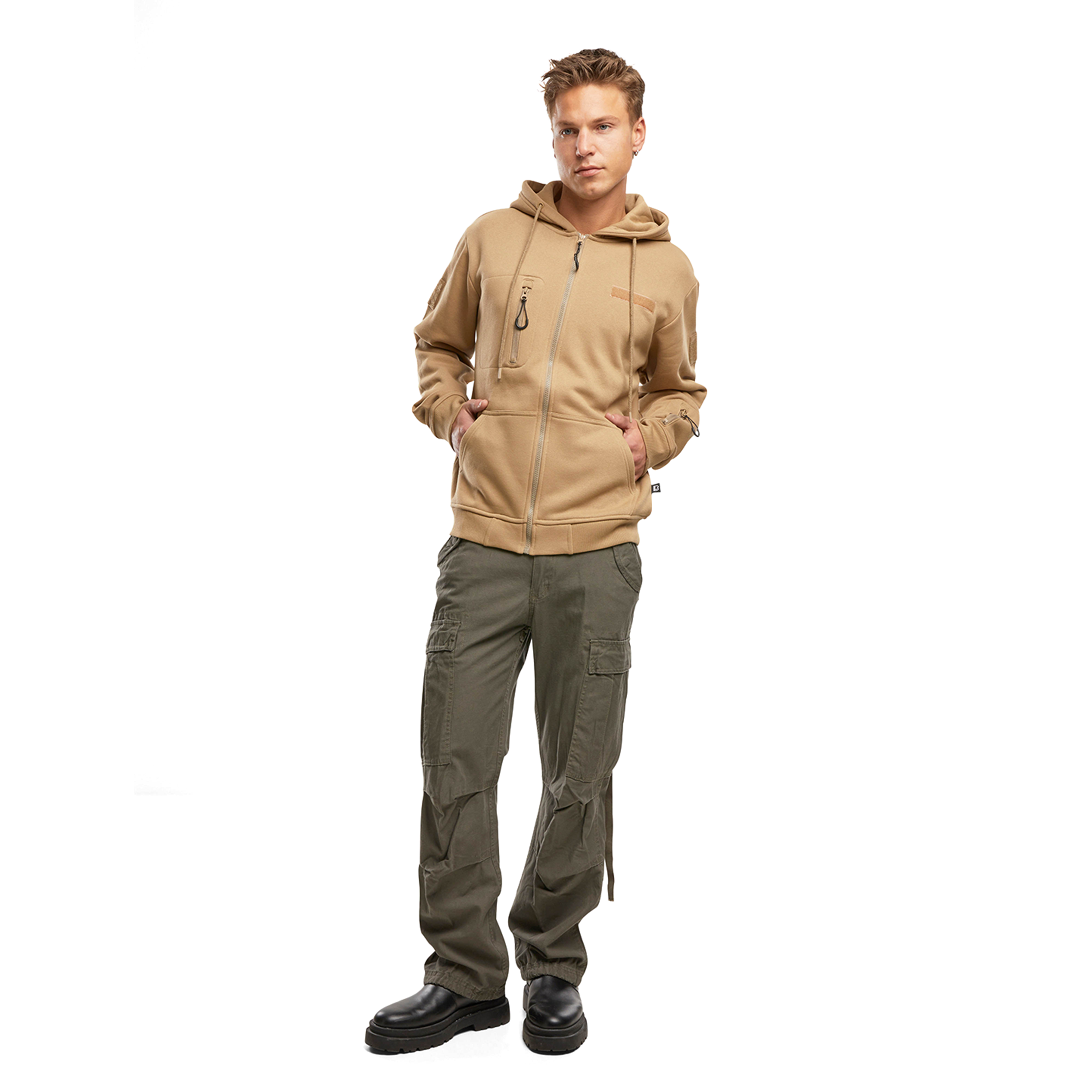 Mikina taktická na zip s kapucí Tactical Sweat Jacket CAMEL-COYOTE