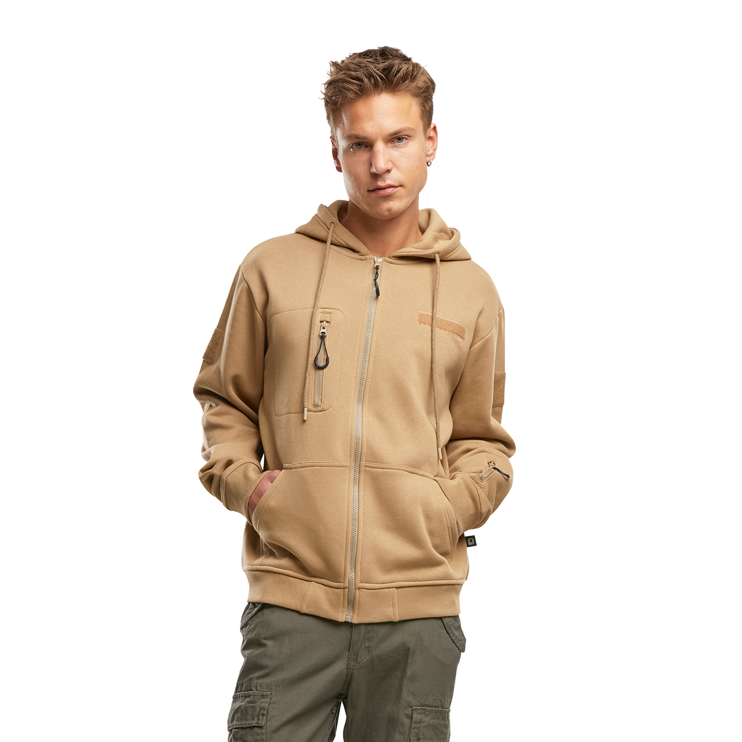 Mikina taktická na zip s kapucí Tactical Sweat Jacket CAMEL-COYOTE