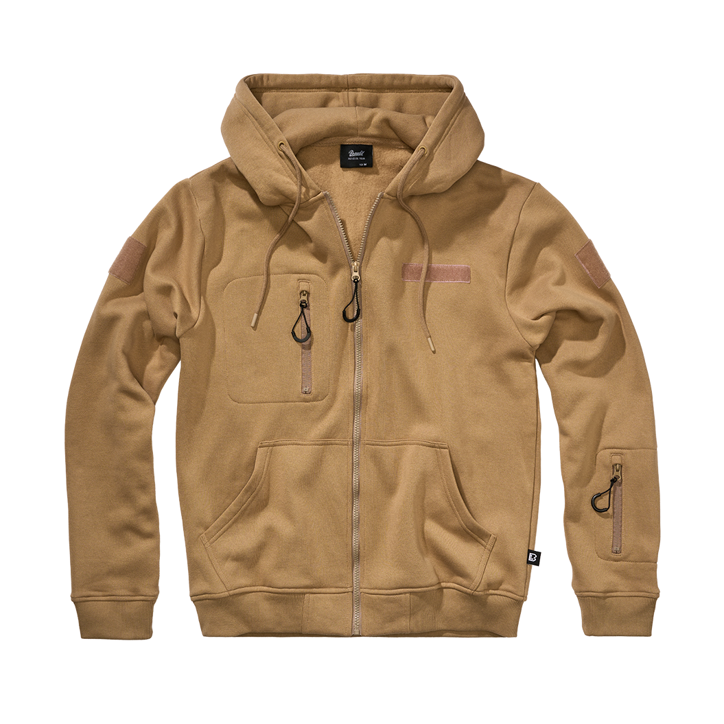 Mikina taktická na zip s kapucí Tactical Sweat Jacket CAMEL-COYOTE vel. L