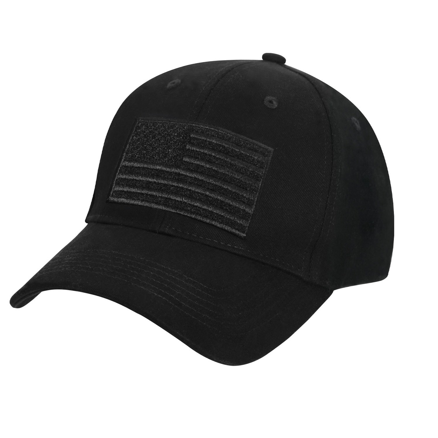 Levně ROTHCO čepice baseball US velcro vlajka ČERNÁ