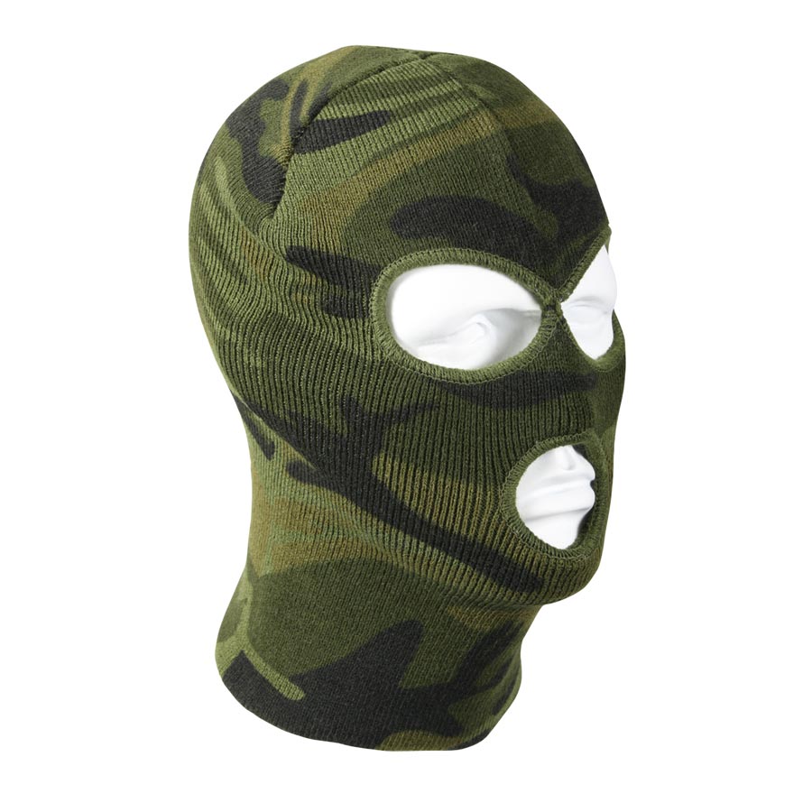 Levně ROTHCO kukla pletená se 3 otvory DELUXE WOODLAND