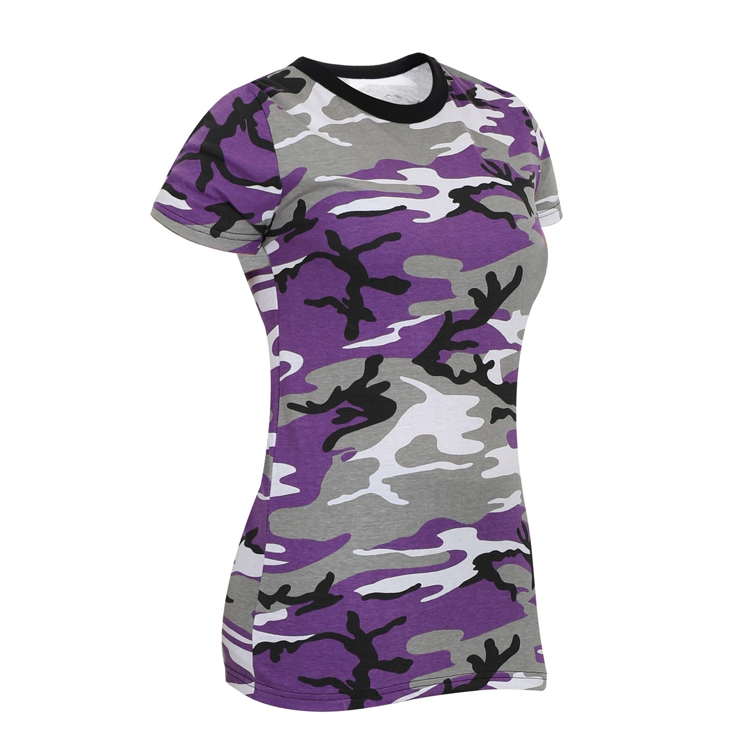 Levně Triko dámské prodloužené ULTRA VIOLET CAMO