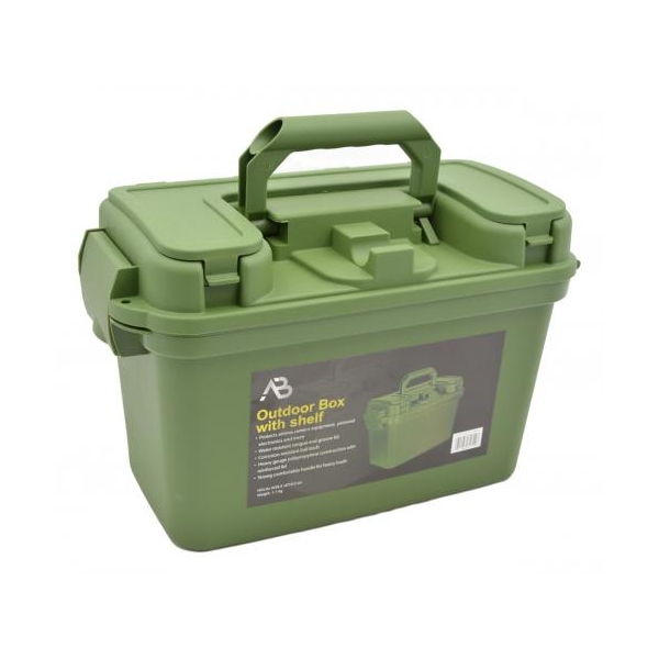 Levně AB bedna OUTDOOR kufřík plastový ZELENÝ