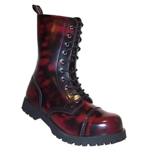 Boty BOOTS & BRACES 10 dírkové KORÁL. ČERVENÉ vel. EU 37