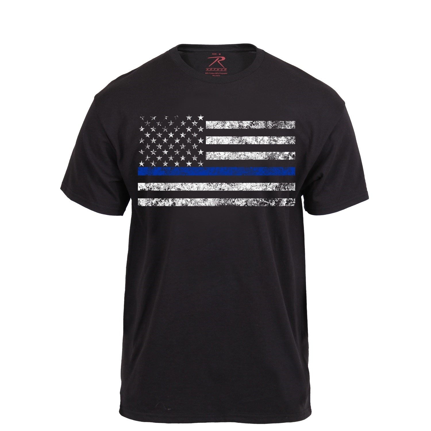 Levně Triko THIN BLUE LINE US vlajka ČERNÉ