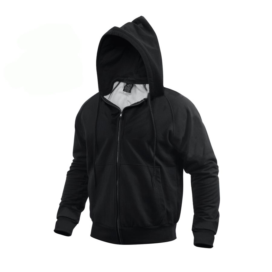 Levně Mikina s kapucí THERMAL na zip ČERNÁ