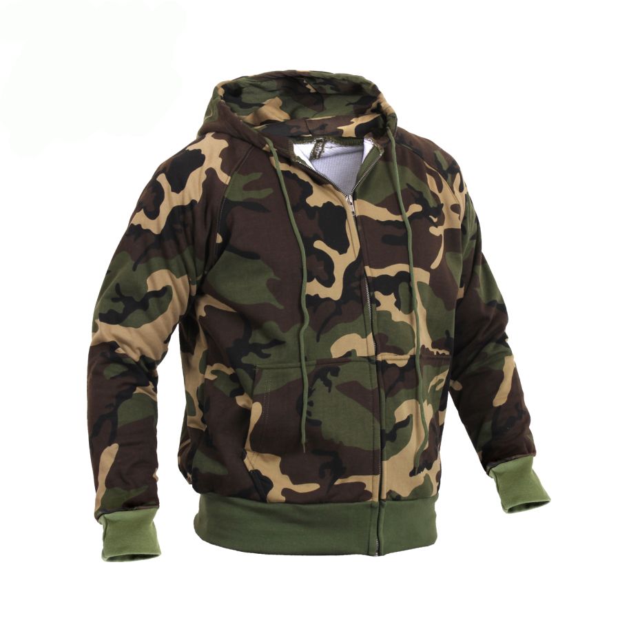 Levně Mikina s kapucí THERMAL na zip WOODLAND