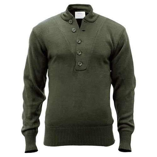 Levně Svetr 5 knoflíků AKRYL ZELENÝ