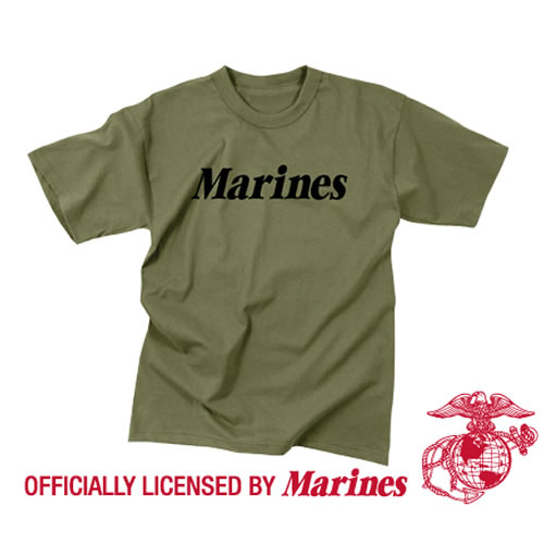 Levně Triko dětské s nápisem MARINES ZELENÉ