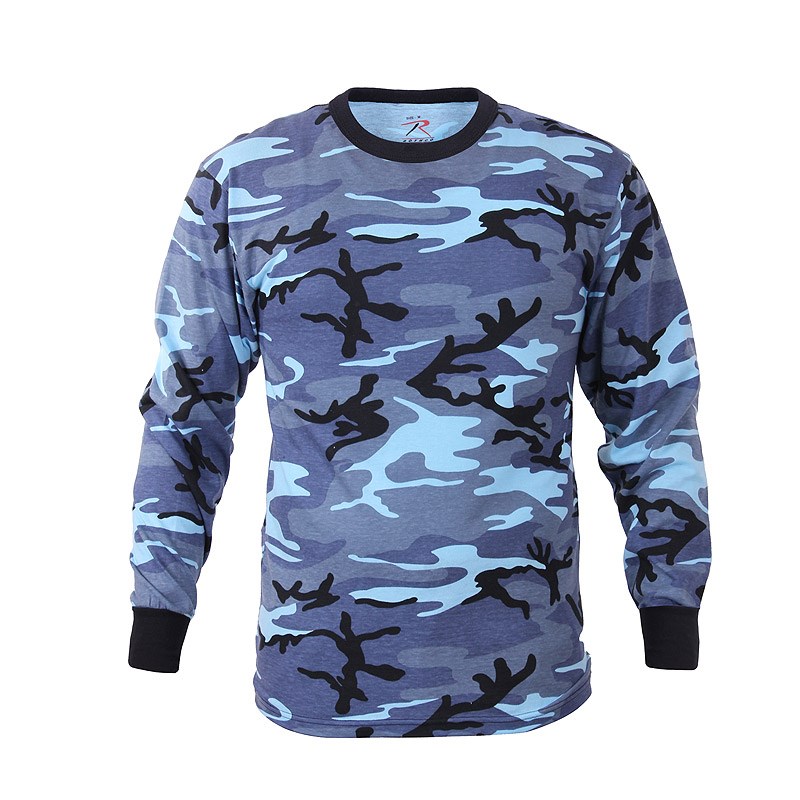 Levně Triko s dlouhým rukávem SKY BLUE CAMO
