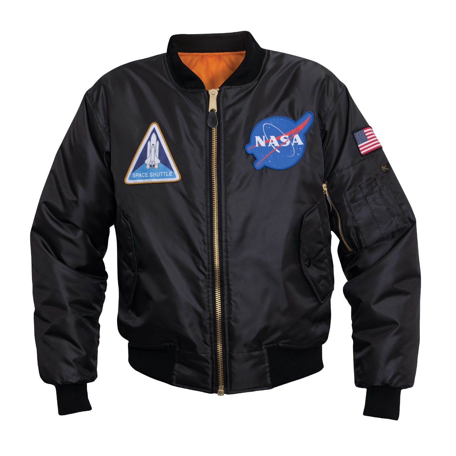 Levně Bunda MA1 FLIGHT NASA ČERNÁ