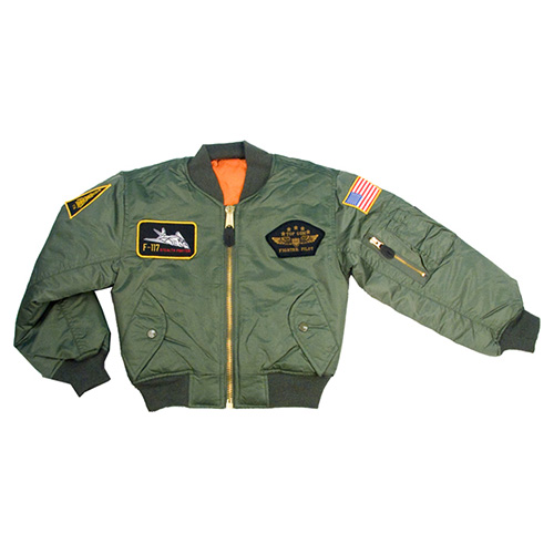 Levně Bunda dětská TOP GUN MA1 FLIGHT ZELENÁ