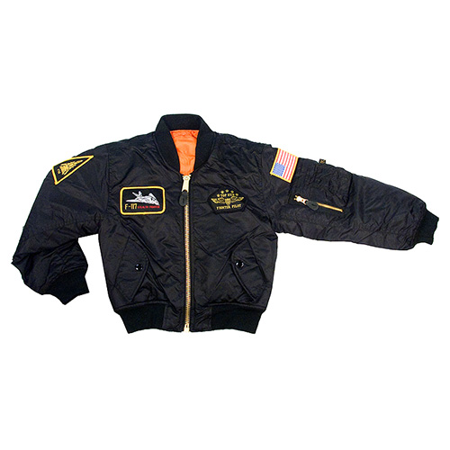 Levně Bunda dětská TOP GUN MA1 FLIGHT ČERNÁ