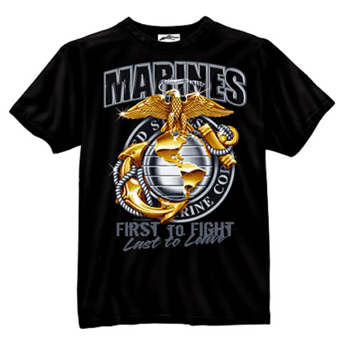 Levně Triko USMC MARINES GLOBE & ANCHOR ČERNÉ