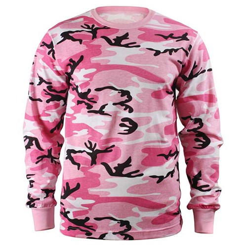 Levně Triko s dlouhým rukávem PINK CAMO
