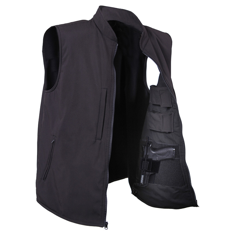 Levně Vesta CONCEALED CARRY softshell ČERNÁ