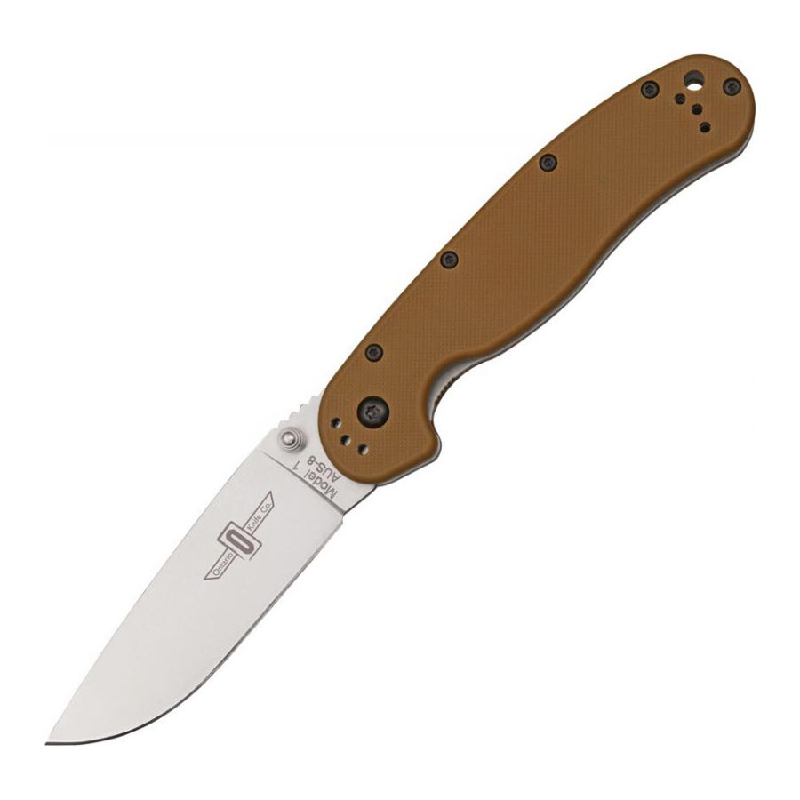 Levně Ontario Knife Company nůž zavírací ONTARIO RAT-1 saténová čepel COYOTE