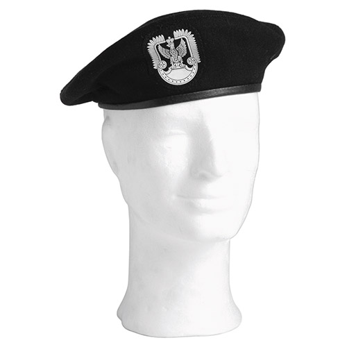Levně Baret POLSKÝ s nášivkou ČERNÝ